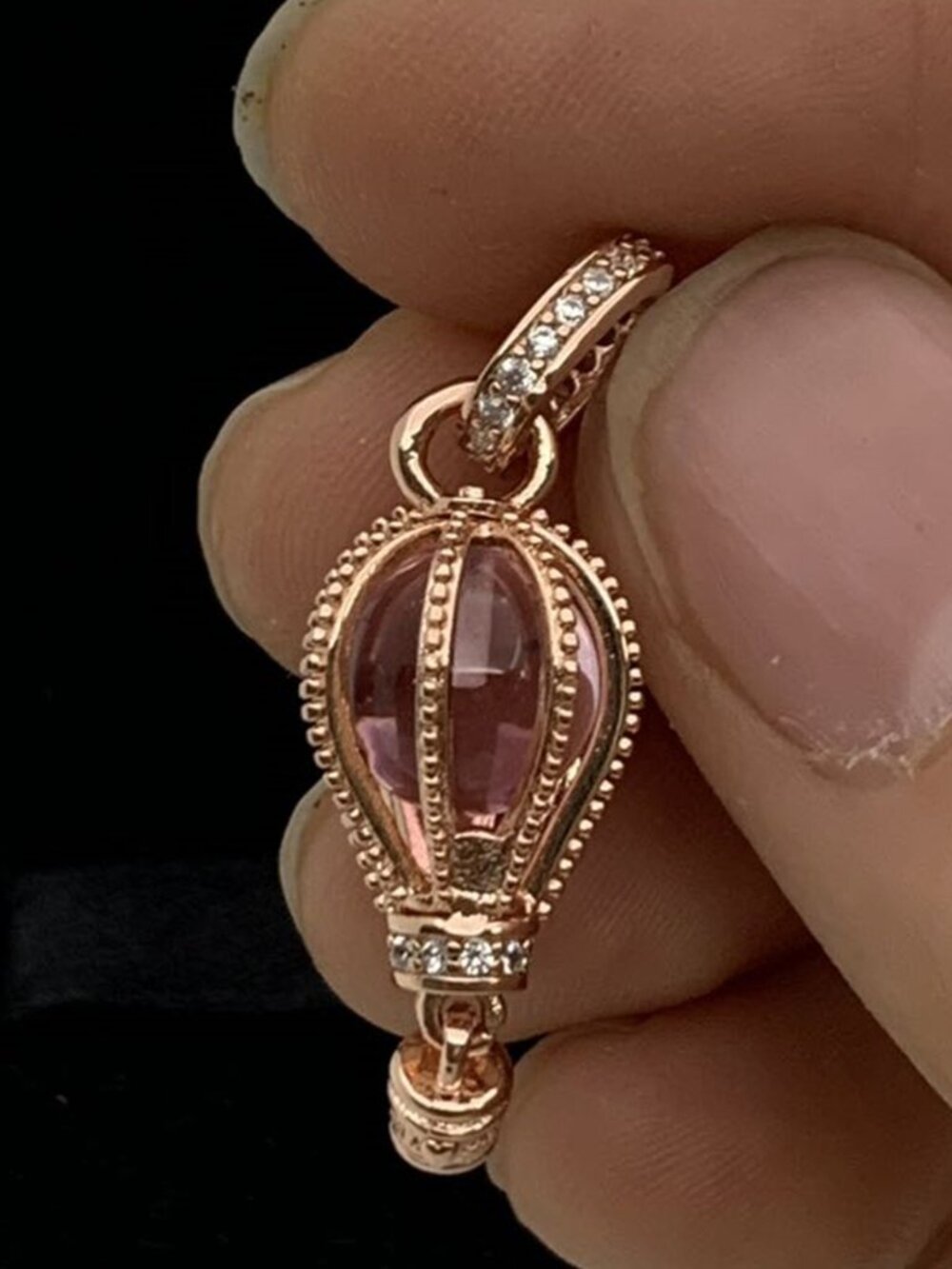 ✨🔥Pandora Sparkling Pink Hot Air Balloon Dangle Charm